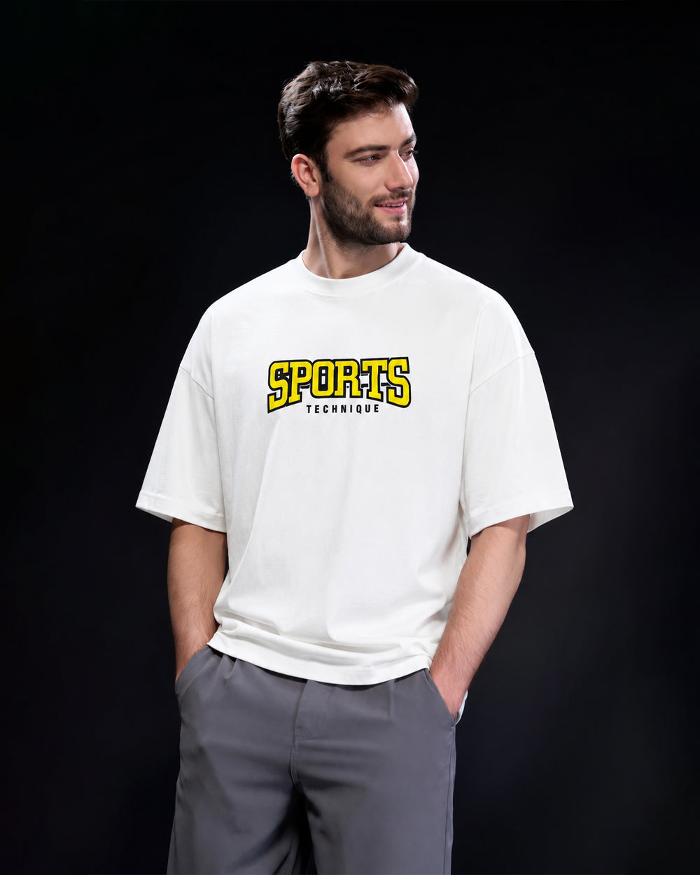 Men's "SPORTS" Oversized T-Shirt – White