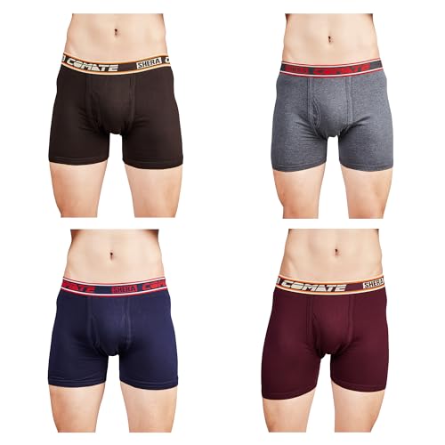 Shera Comate Long Pure Cotton Super Soft & Breathable Solid Long Trunk for Men - Combo