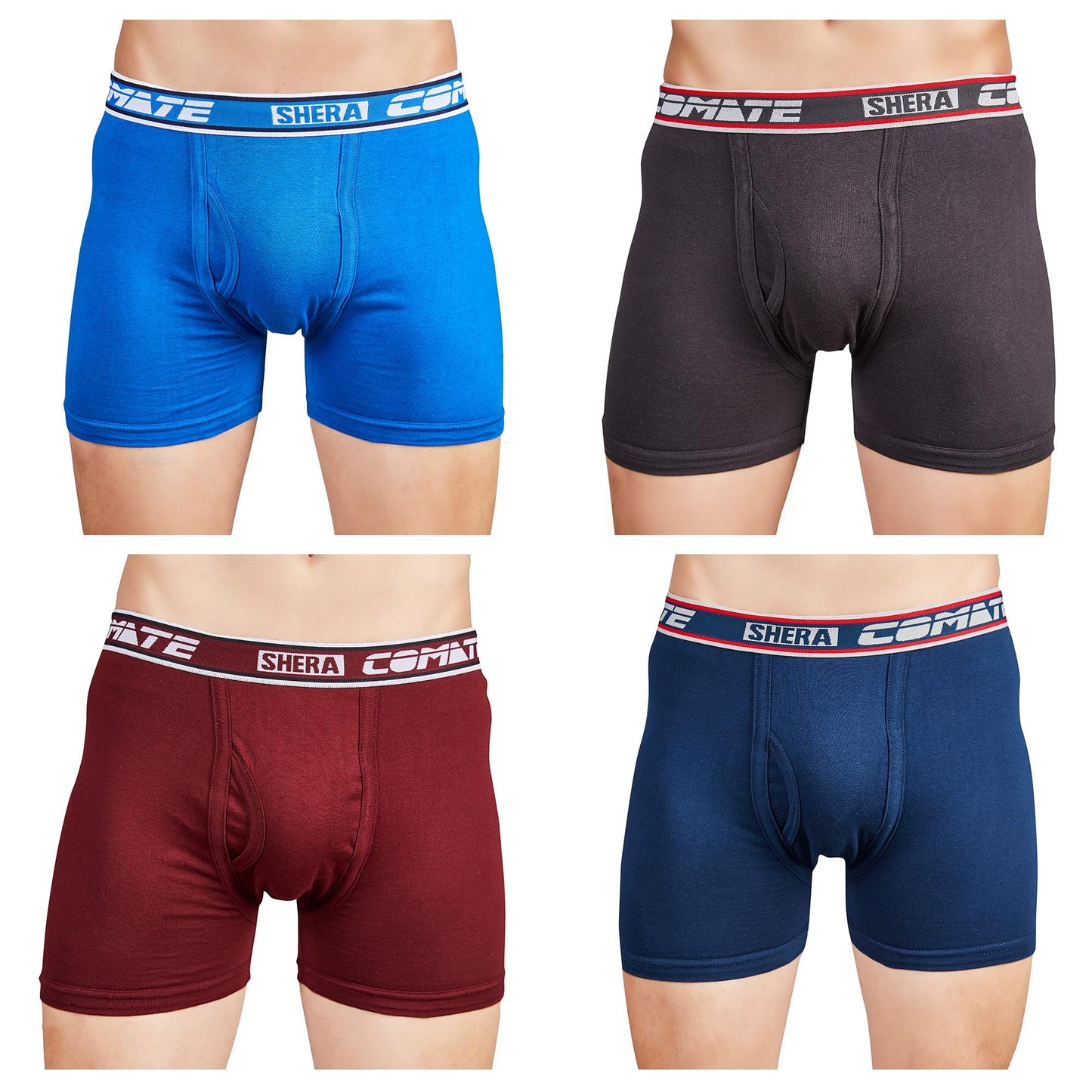Shera Comate Long Pure Cotton Super Soft & Breathable Solid Long Trunk for Men - Combo