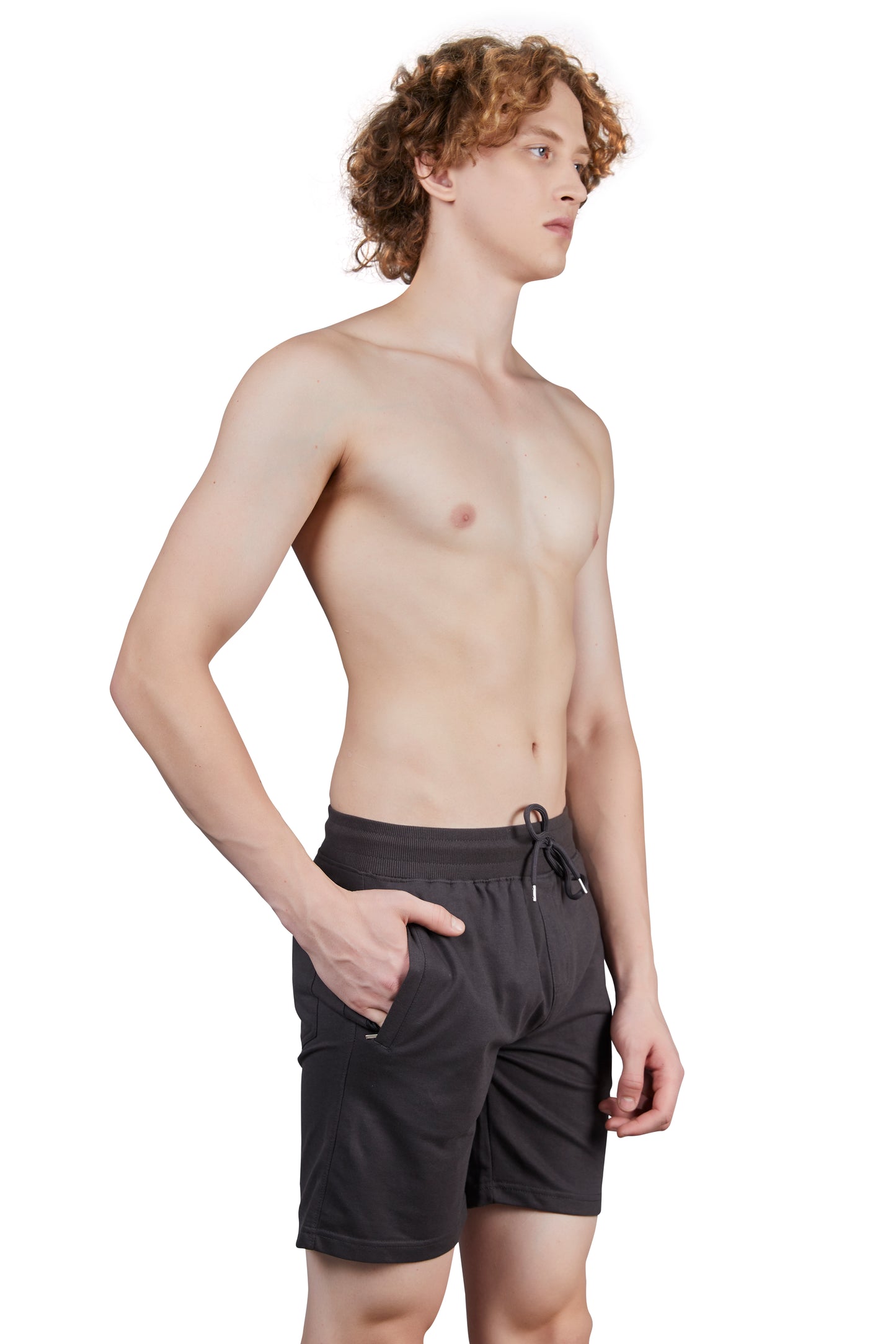 Enjoy Men's Cotton Shorts with Back Pocket (Black Melange)