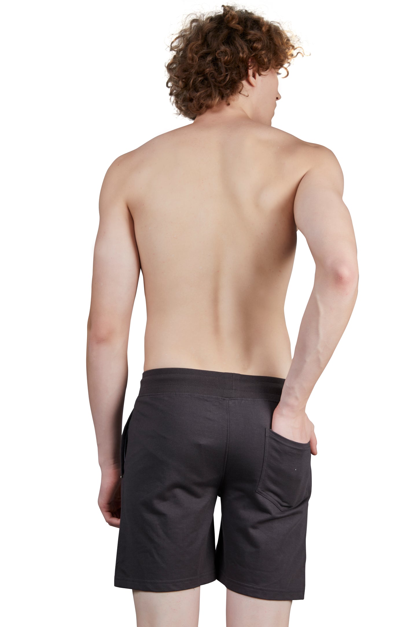 Enjoy Men's Cotton Shorts with Back Pocket (Black Melange)