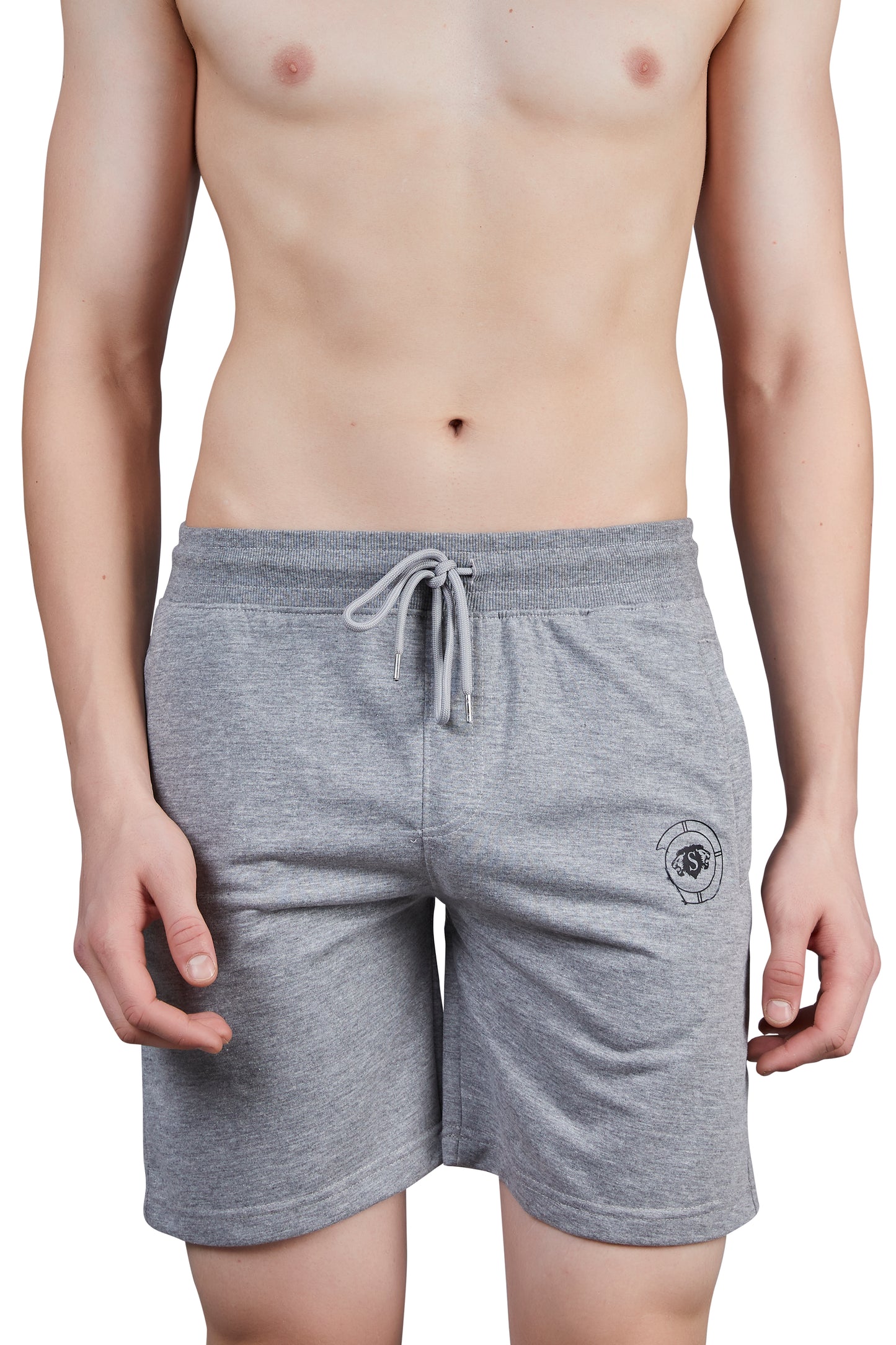 Enjoy Men's Cotton Shorts with Back Pocket (Grey Melange)
