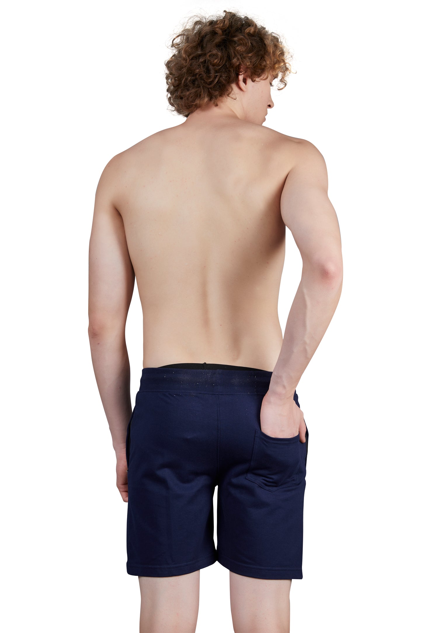 Enjoy Men's Cotton Shorts with Back Pocket (Navy Blue)