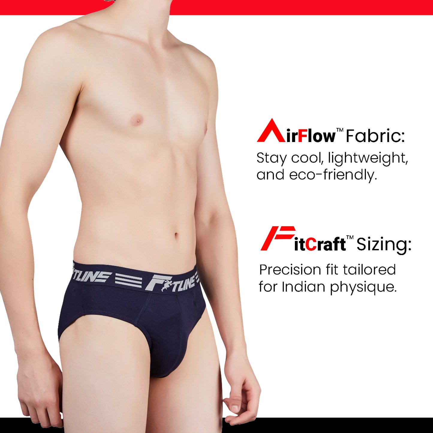 Shera Men's Regular Fit Briefs – Lightweight Airflow with FitCraft Technology