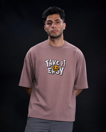 Men's "Love Chocolate Day" Graphic Oversized T-Shirt – Chocolate Brown
