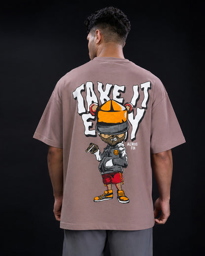 Men's "Love Chocolate Day" Graphic Oversized T-Shirt – Chocolate Brown