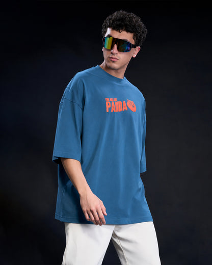 Men's "Panda'd!" Graphic Oversized T-Shirt – Ocean Blue