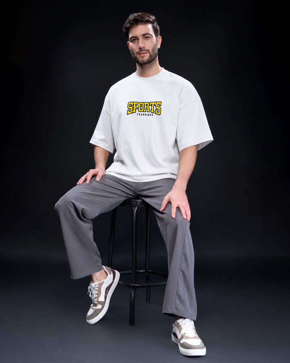 Men's "SPORTS" Oversized T-Shirt – White