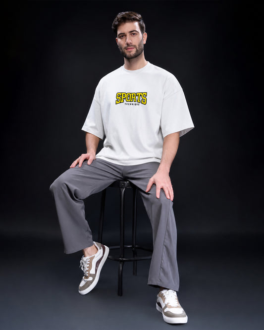 Men's "SPORTS" Oversized T-Shirt – White