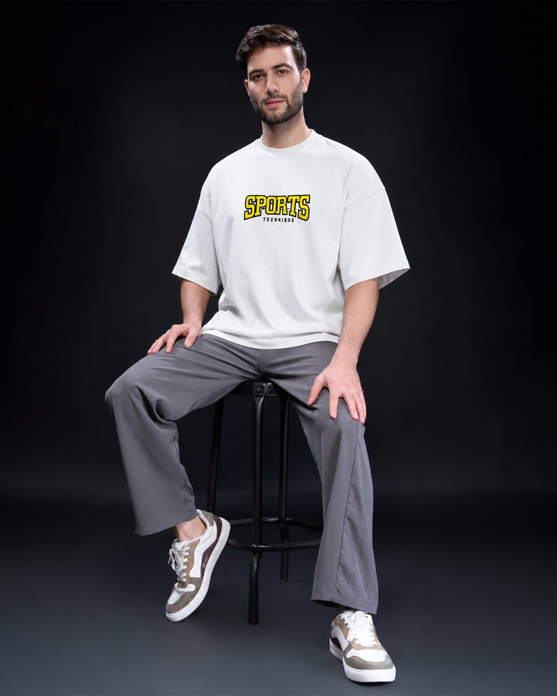 Men's "SPORTS" Oversized T-Shirt – White