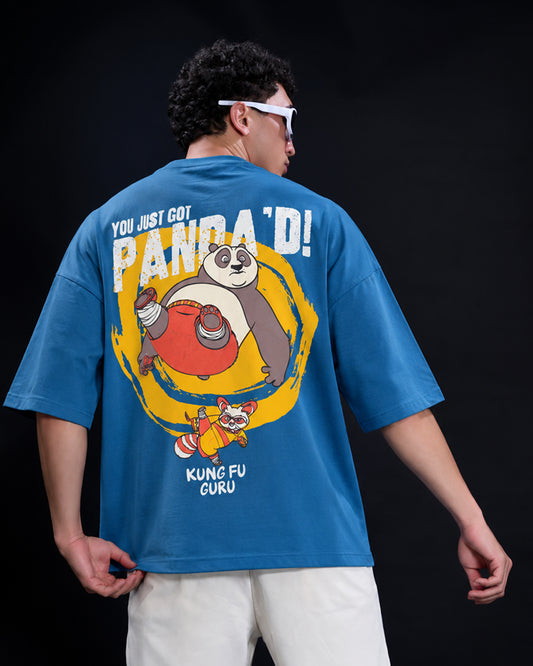 Men's "Panda'd!" Graphic Oversized T-Shirt – Ocean Blue
