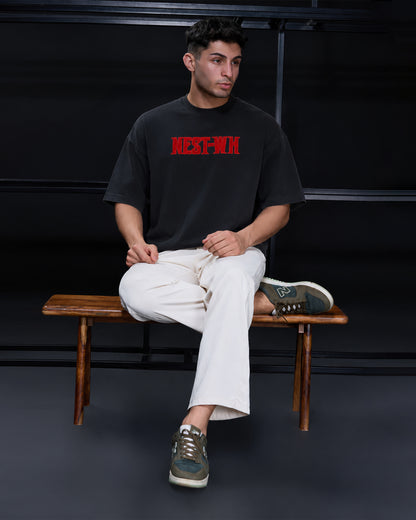 Men's "NEST-WH" Oversized T-Shirt – Black