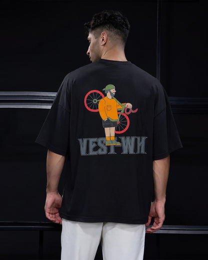 Men's "NEST-WH" Oversized T-Shirt – Black