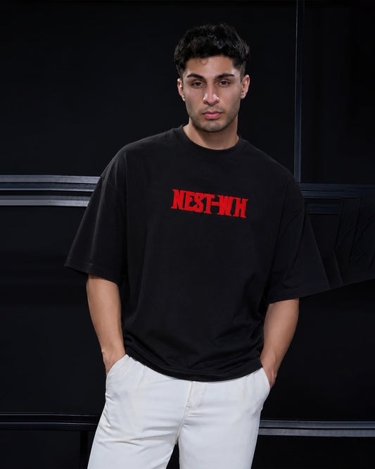 Men's "NEST-WH" Oversized T-Shirt – Black