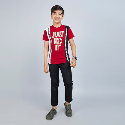 Boy's Just Do It Designer Red T-Shirt