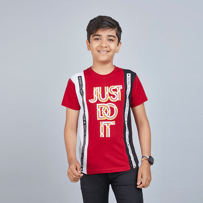 Boy's Just Do It Designer Red T-Shirt