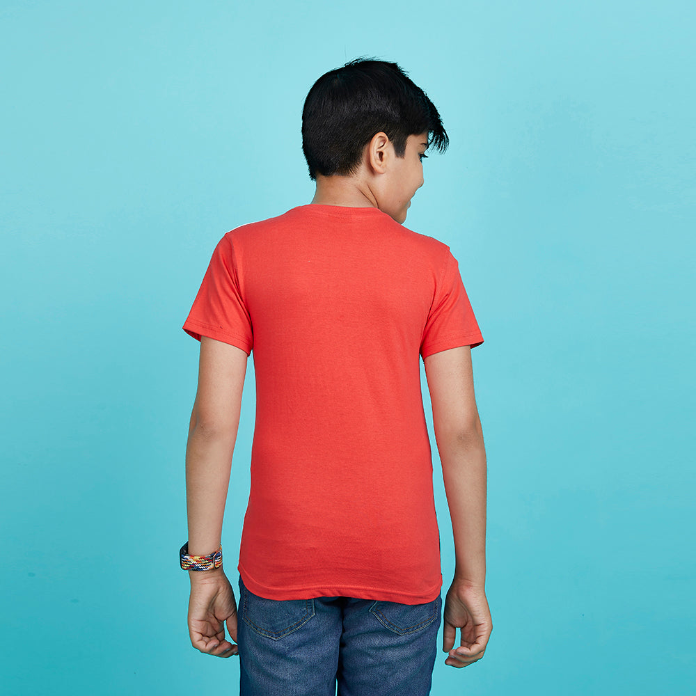 Boy's US Typography Designer Orange T-Shirt