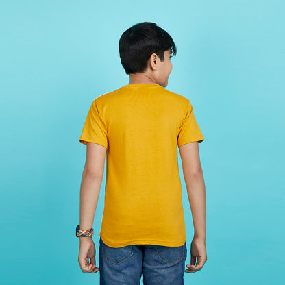 Boy's Designer Typography Yellow T-Shirt