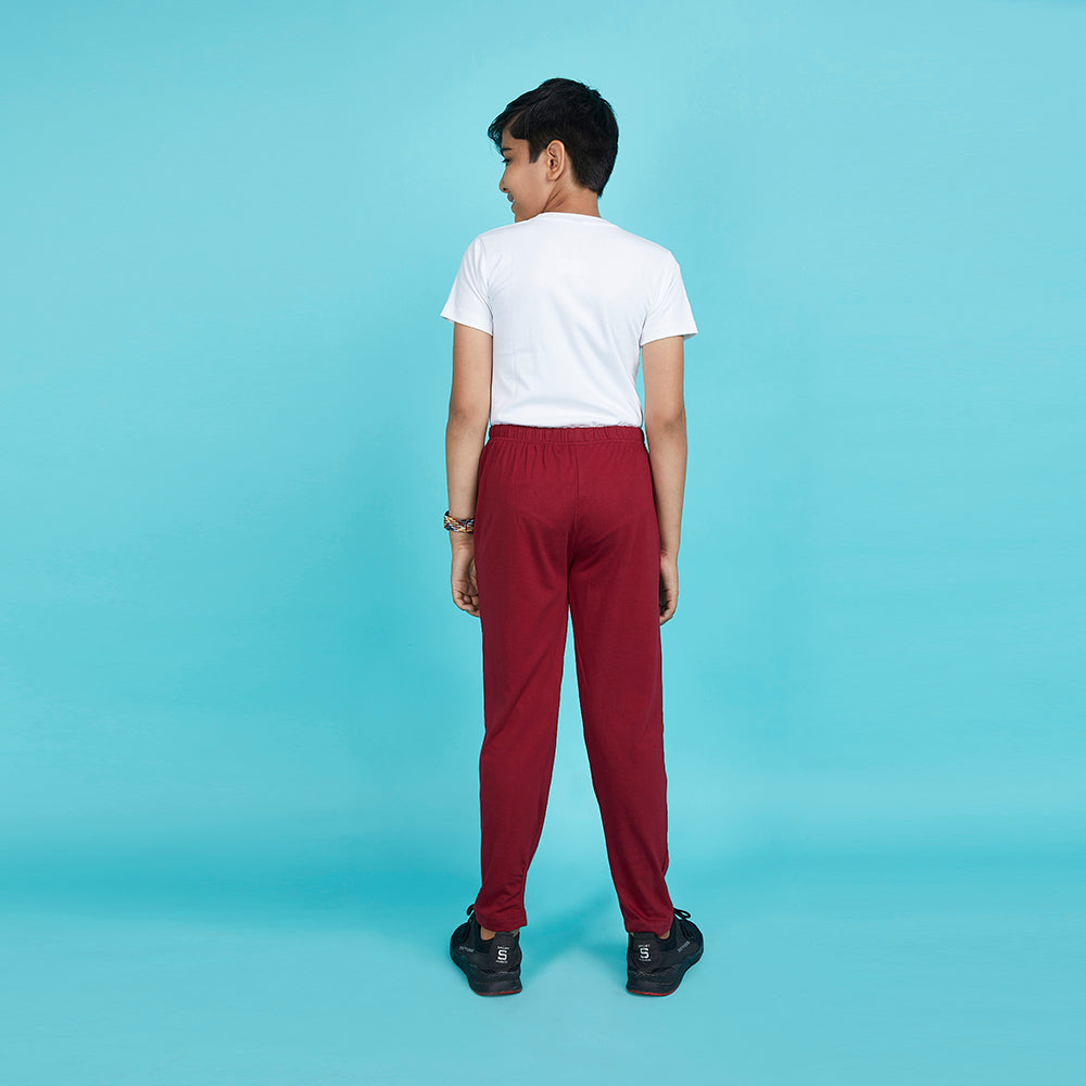 Era Boy's Plain Red Track Pants