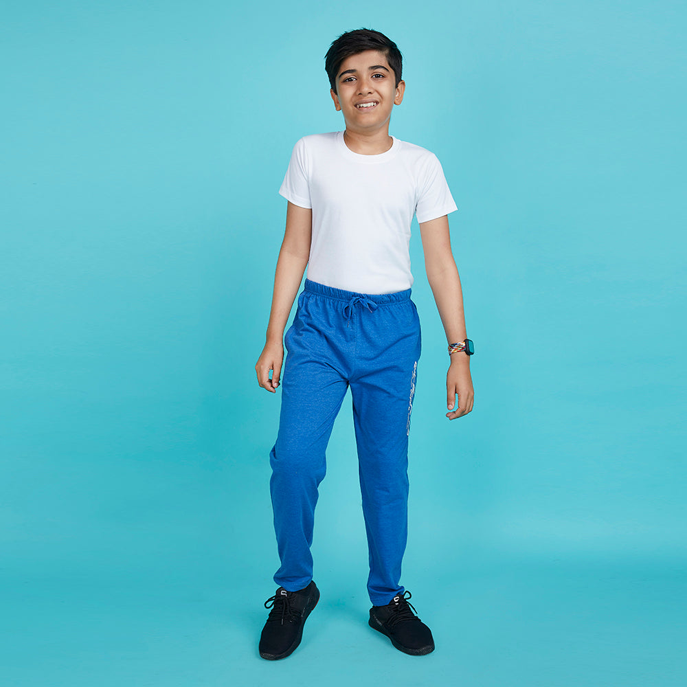 Era Boy's Solid Blue Track Pants