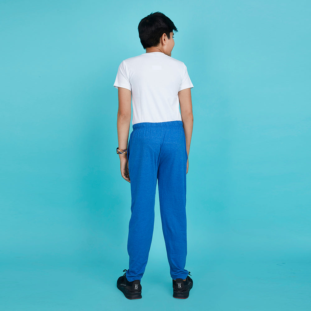 Era Boy's Solid Blue Track Pants