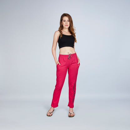 Era Women's Red Track Pants With Typography