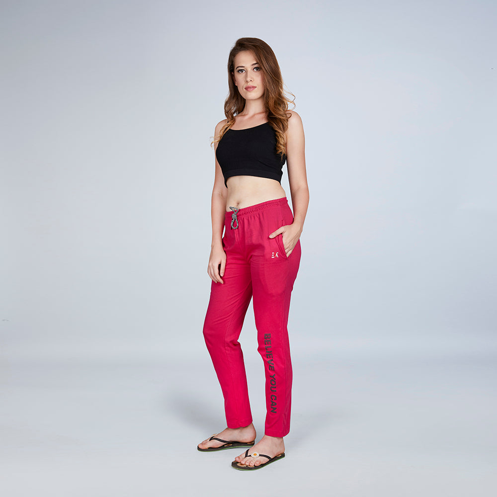 Era Women's Red Track Pants With Typography