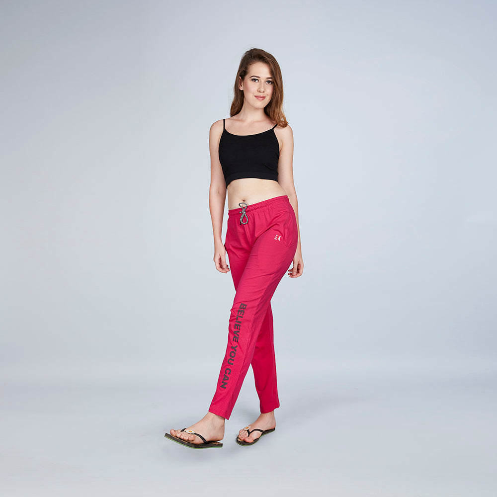 Era Women's Red Track Pants With Typography