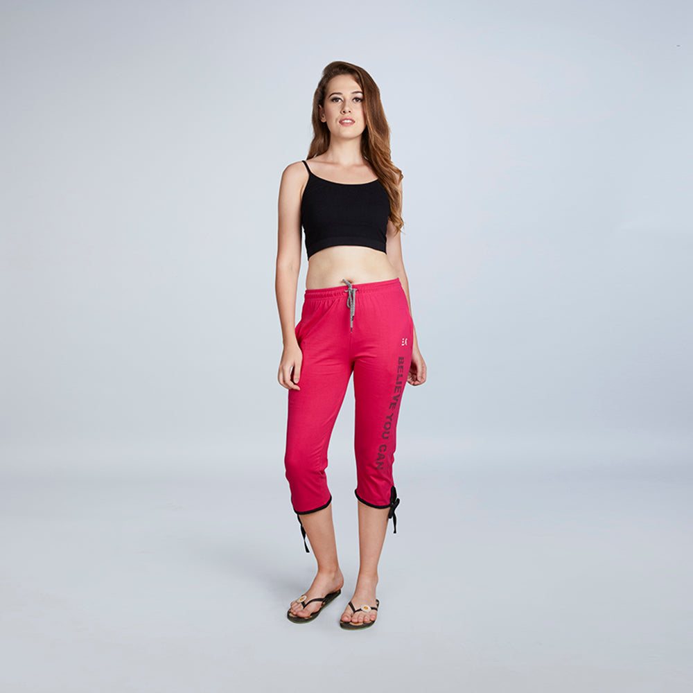 Era Women's Red Capri With Typography