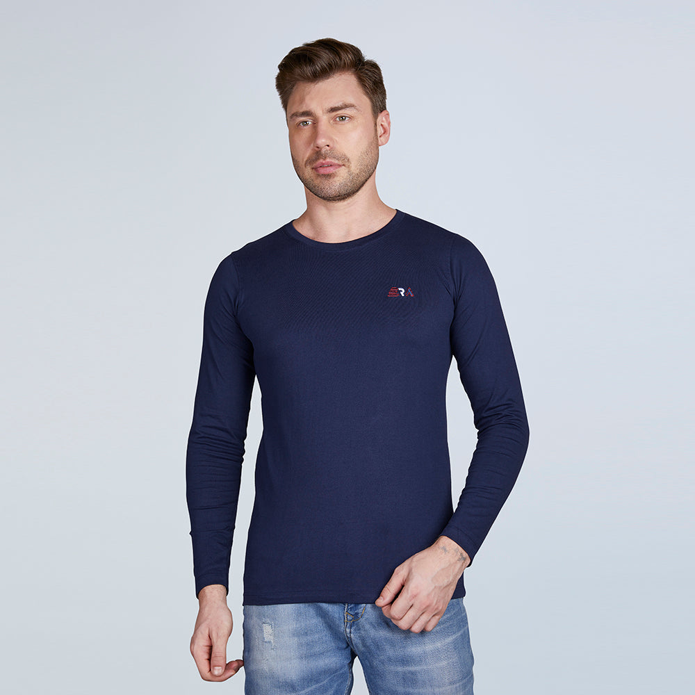 ERA Solid Men's Full Sleeve Round Neck T-Shirt