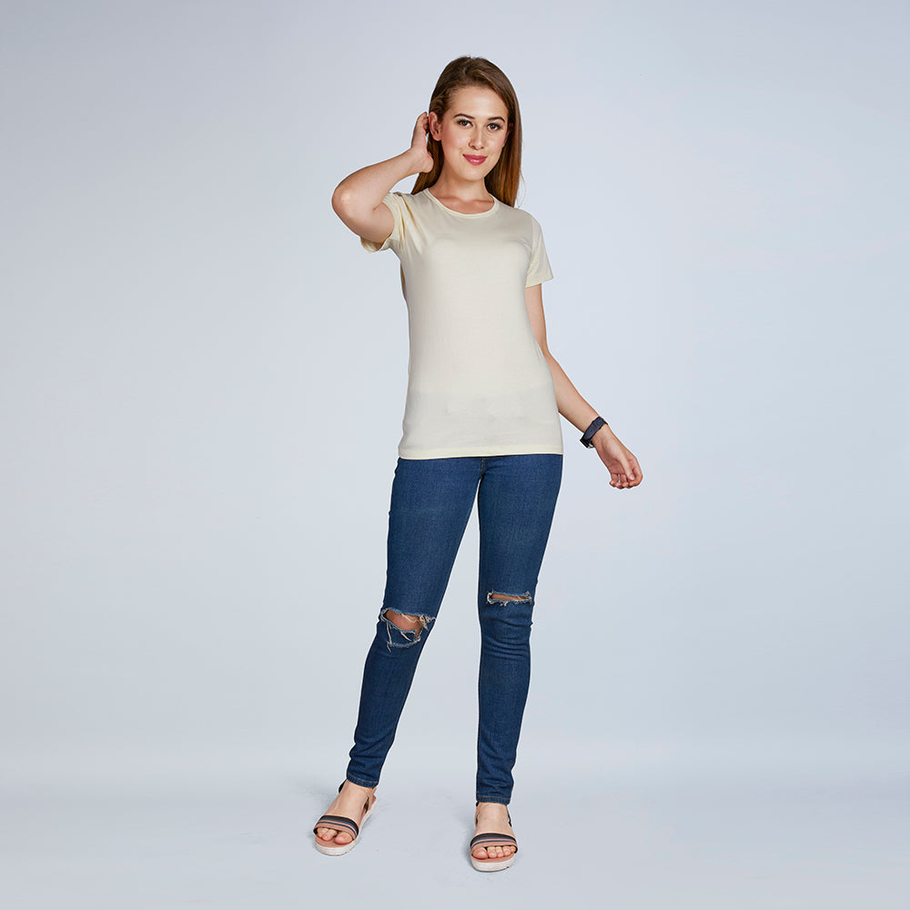 Women's Full Sleeve Round Neck Plain T-Shirt