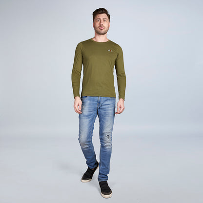 ERA Solid Men's Full Sleeve Round Neck T-Shirt