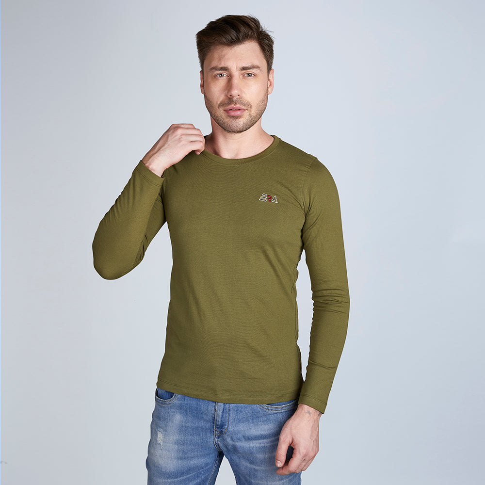 ERA Solid Men's Full Sleeve Round Neck T-Shirt