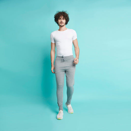 Enjoy Men's Stretchable Cotton Track Pants (Grey)