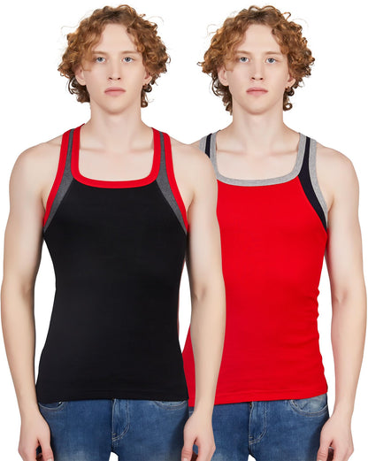 Shera Fitline Pure Cotton Gym wear Vest - Combo Pack