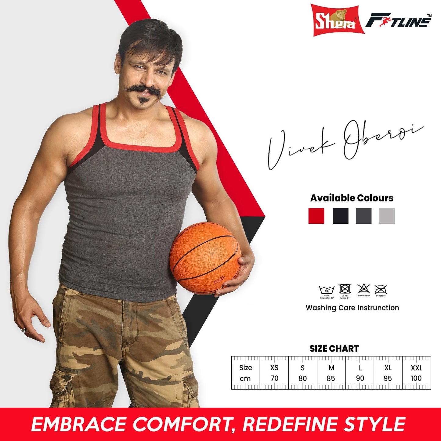 Shera Fitline Pure Cotton Gym wear Vest - Combo Pack