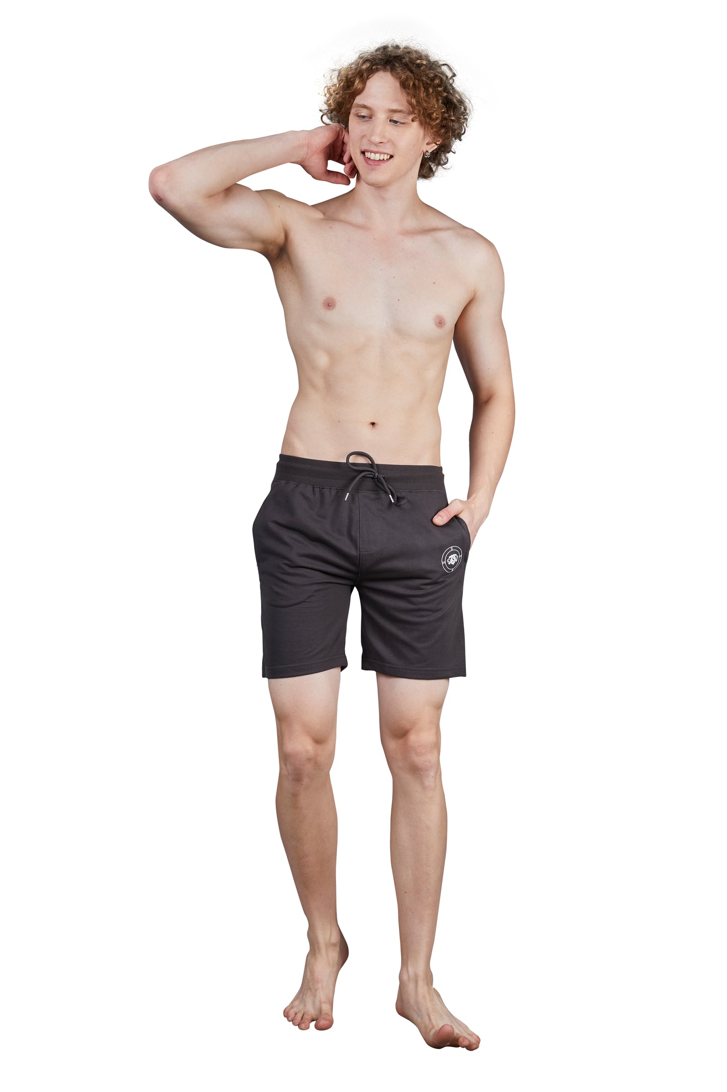 Enjoy Men's Cotton Shorts with Back Pocket (Dark Grey)