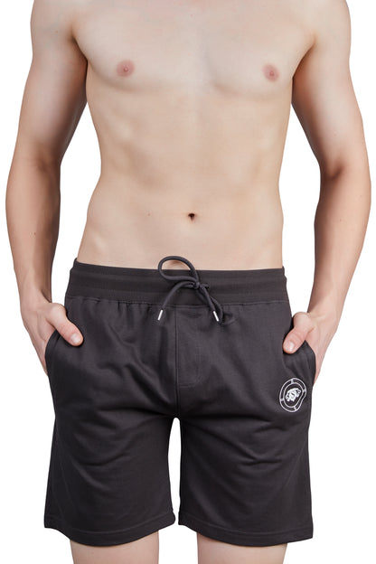 Enjoy Men's Cotton Shorts with Back Pocket (Dark Grey)