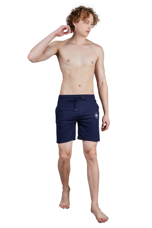 Enjoy Men's Cotton Shorts with Back Pocket (Navy Blue)