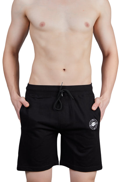 Enjoy Men's Cotton Shorts with Back Pocket (Black)