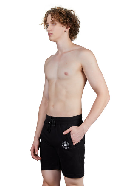 Enjoy Men's Cotton Shorts with Back Pocket (Black)