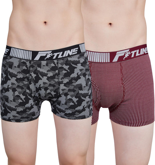 Shera Fitline Elastane super soft & breathable Printed Trunks -Combo